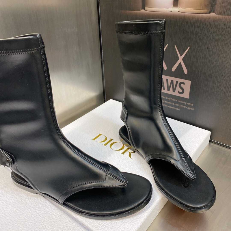 D*or spirit thong sandal black lambskin