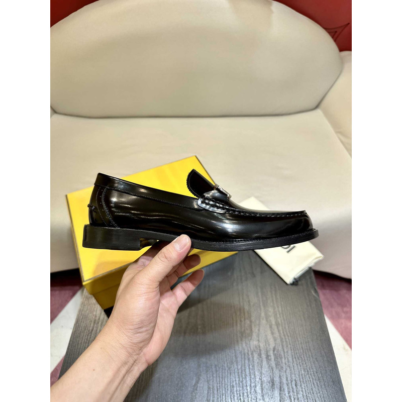 F**di loafers calfskin leather black
