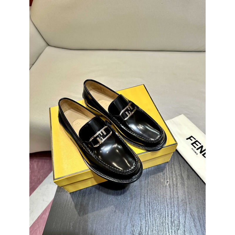 F**di loafers calfskin leather black