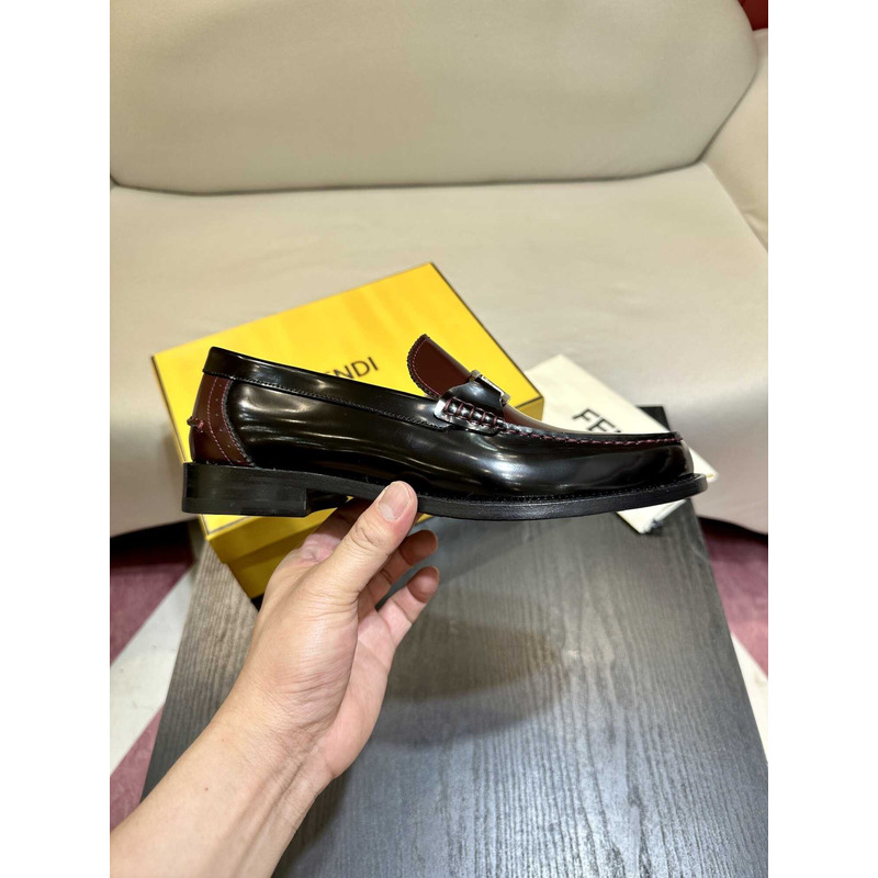 F**di loafers calfskin leather brown