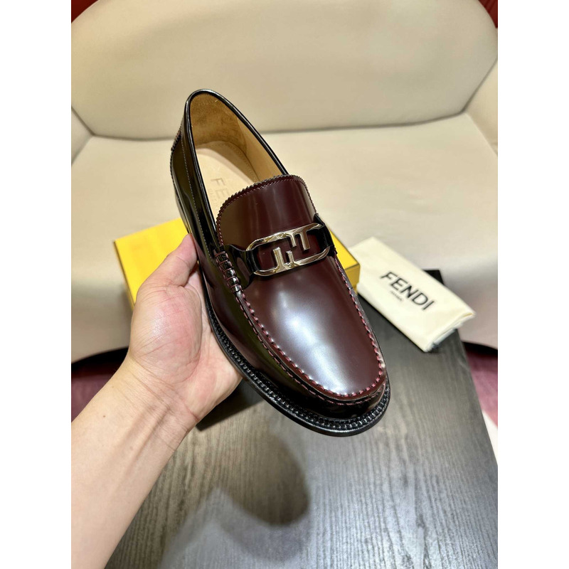F**di loafers calfskin leather brown