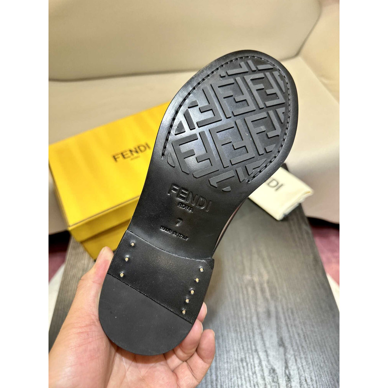 F**di loafers calfskin leather brown