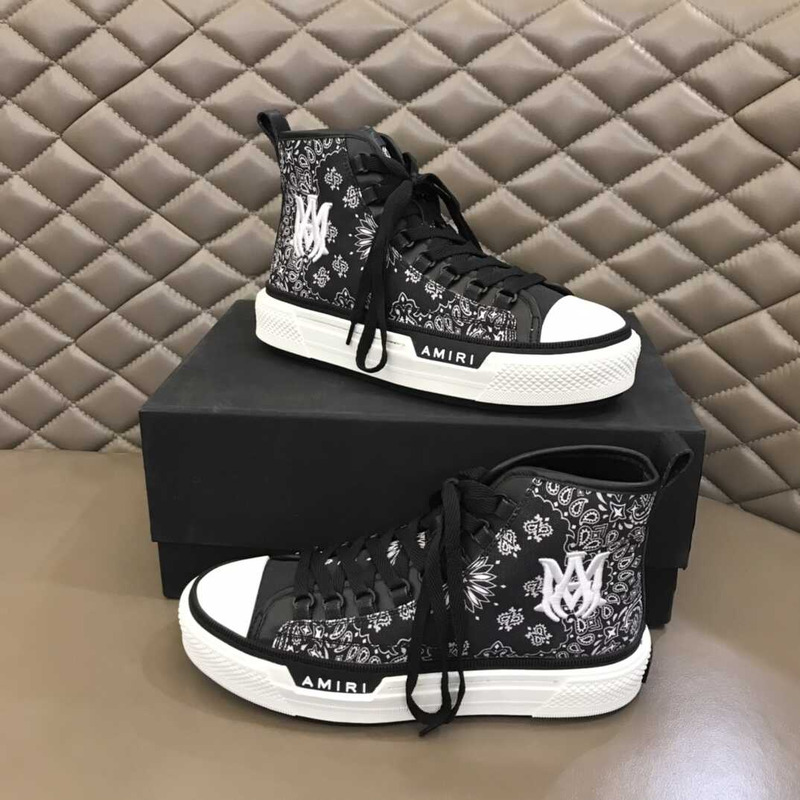 Amiri Bandana Court High Top Sneakers Black