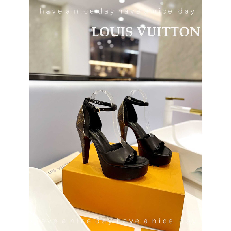 l**is V*t*n afterglow platform sandal monogram black