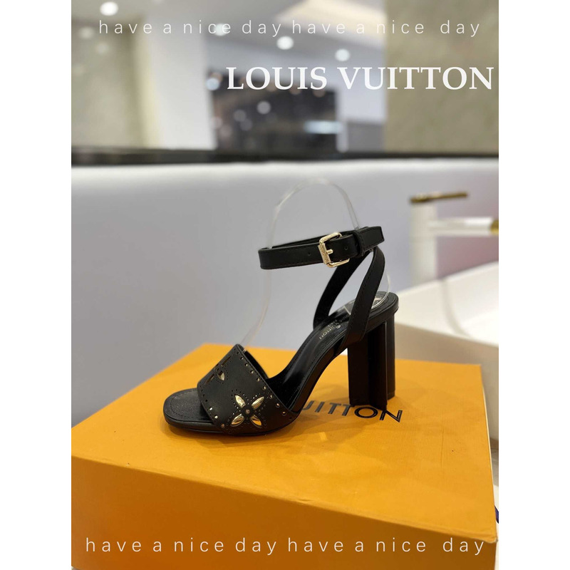 l**is V*t*n leather sandal black