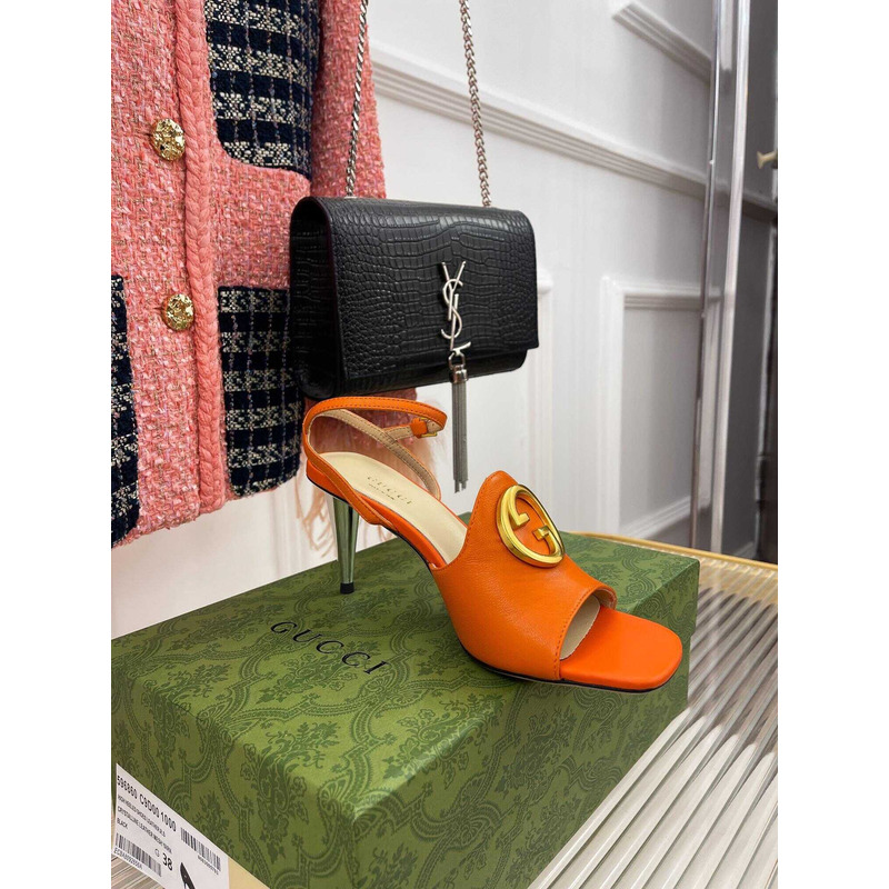 G*u*i blondie series high-heeled sandals orange