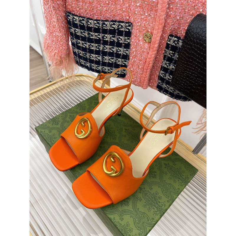 G*u*i blondie series high-heeled sandals orange