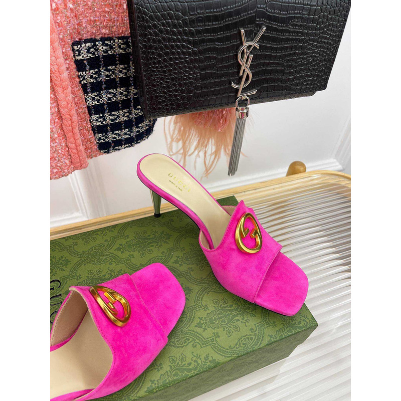 G*u*i blondie 70mm interlocking g mules hot pink