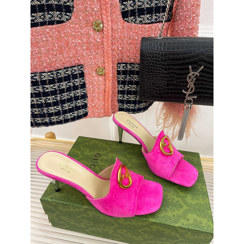 G*u*i blondie 70mm interlocking g mules hot pink