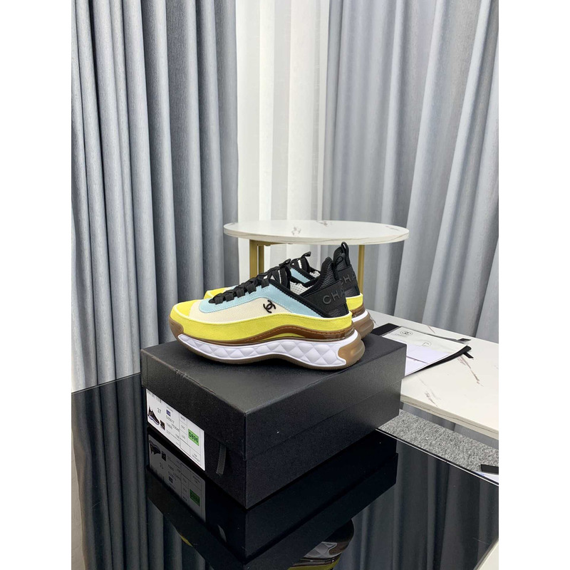 Ch*el low top trainer yellow and blue