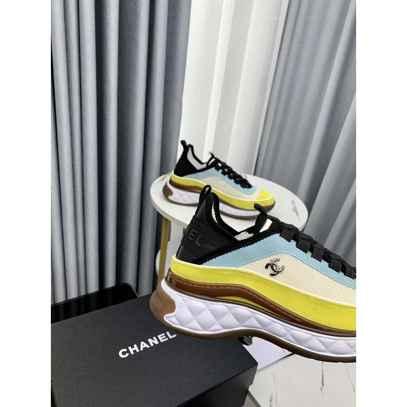 Ch*el low top trainer yellow and blue