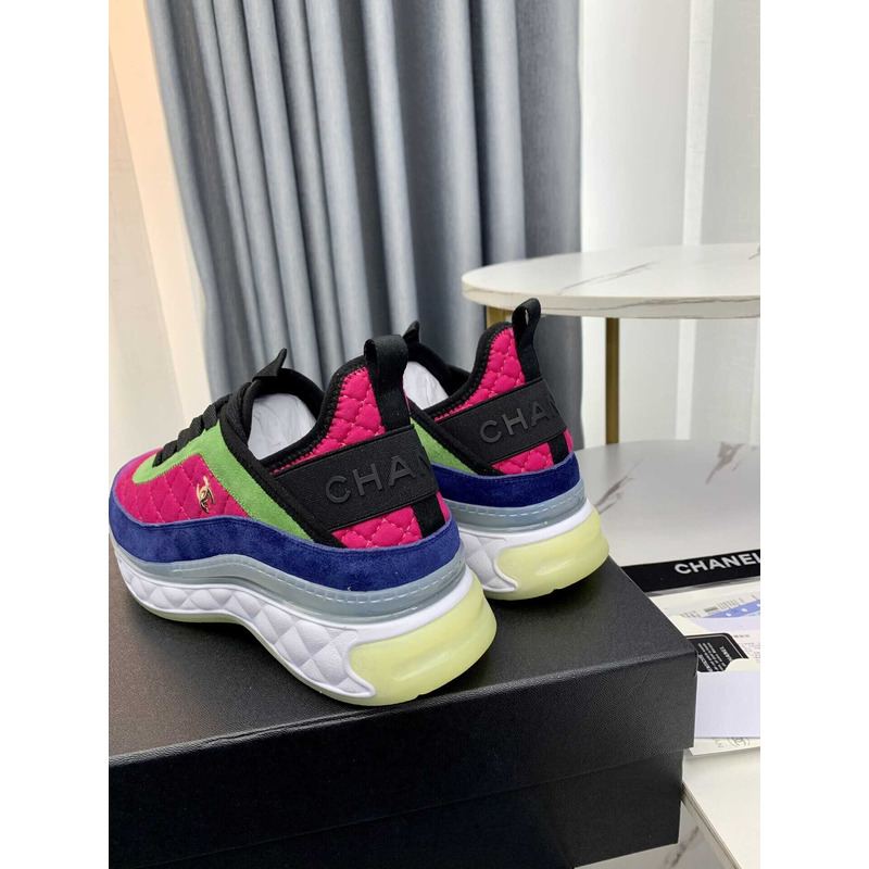 Ch*el  low top trainer pink green