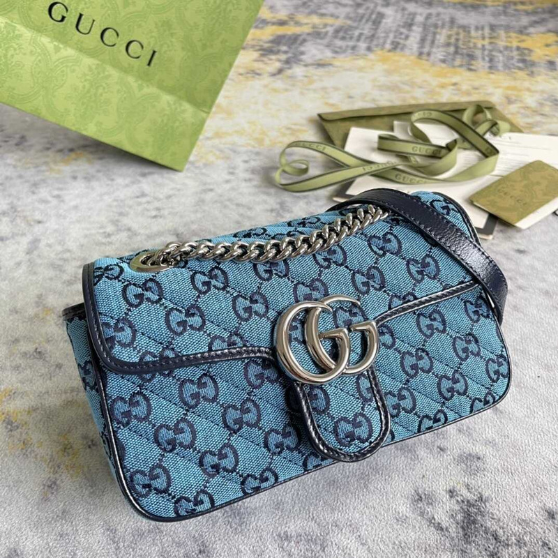 G*u*i gg marmont flap crossbody bag blue