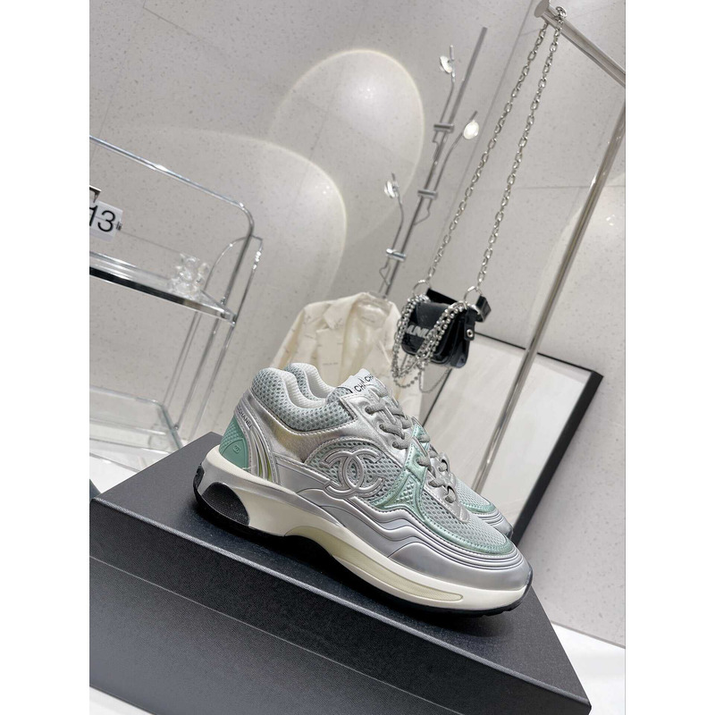 Ch*el cc runner grey green sneaker