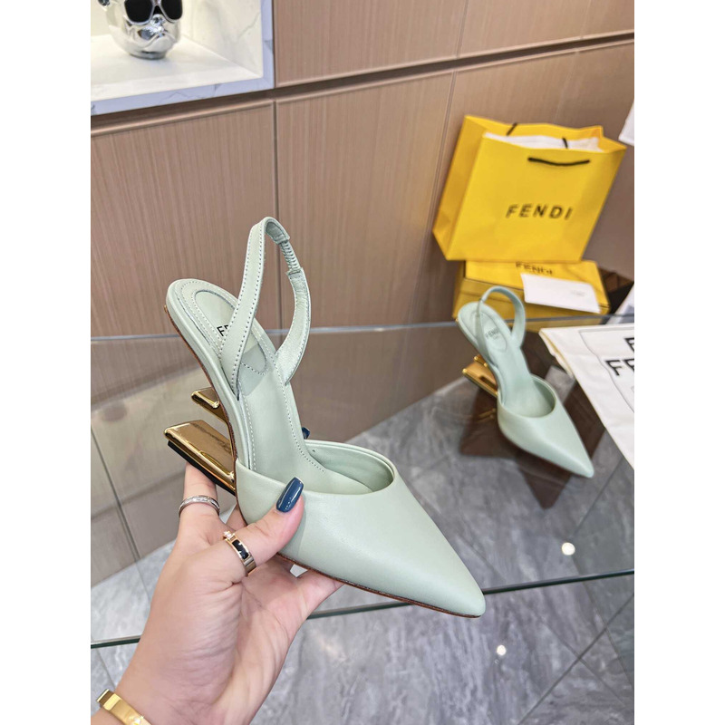 F**di first slingbacks pumps green