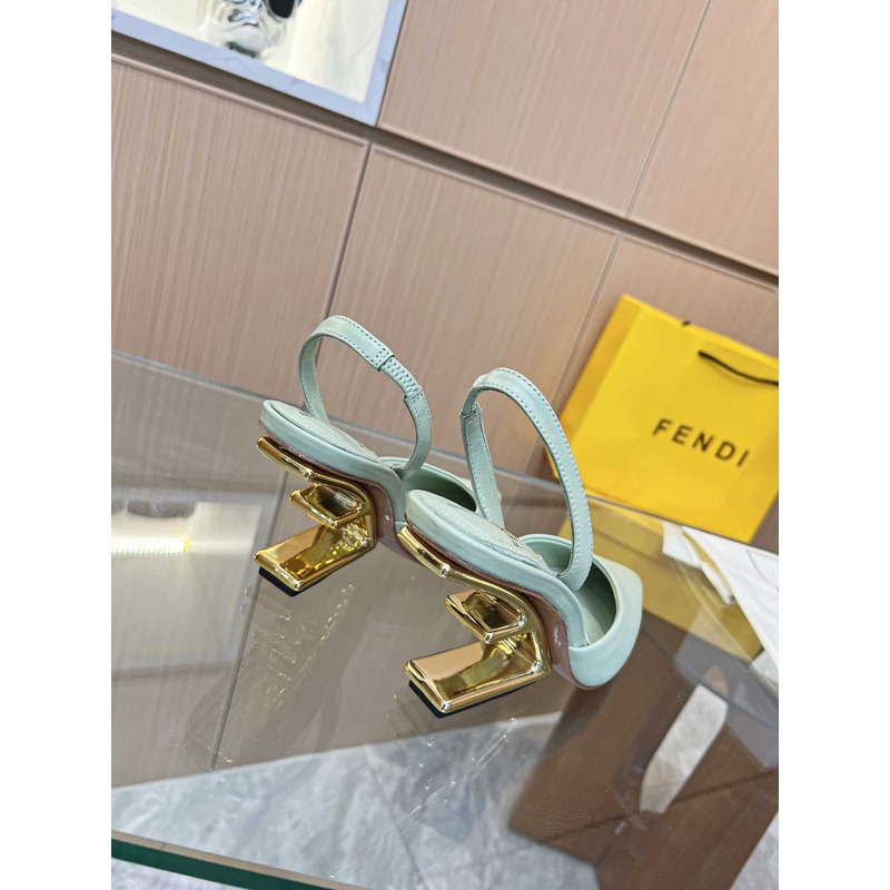 F**di first slingbacks pumps green