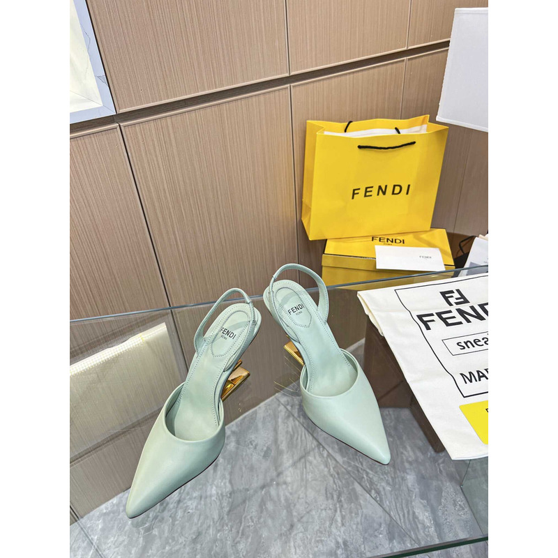 F**di first slingbacks pumps green
