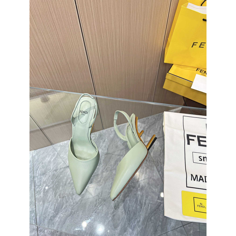 F**di first slingbacks pumps green