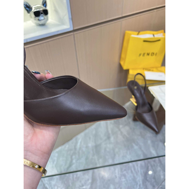 F**di first slingbacks pumps dark brown