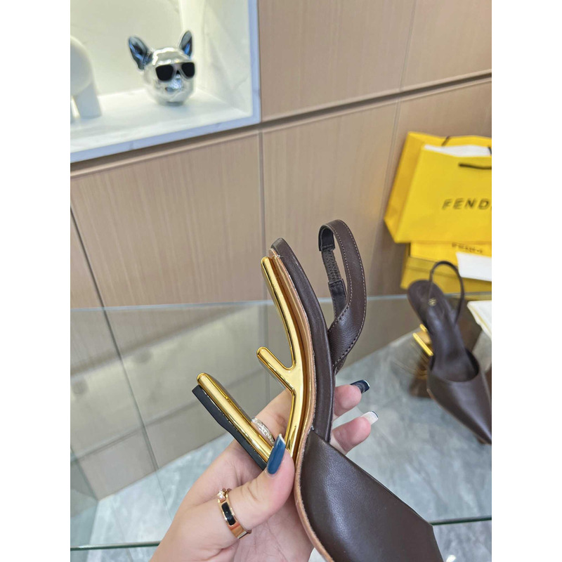 F**di first slingbacks pumps dark brown