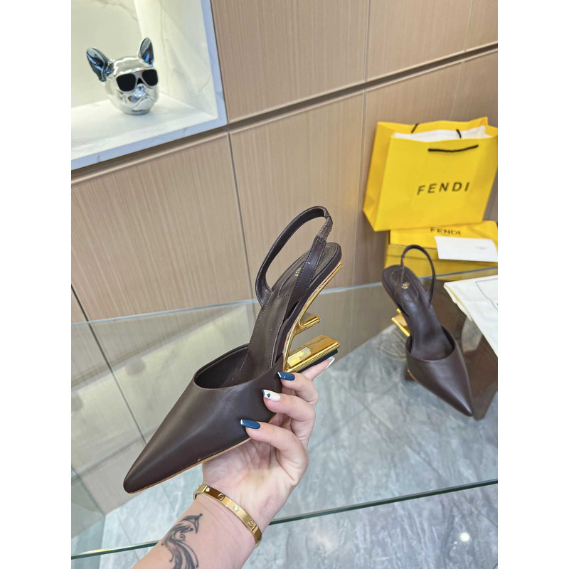 F**di first slingbacks pumps dark brown