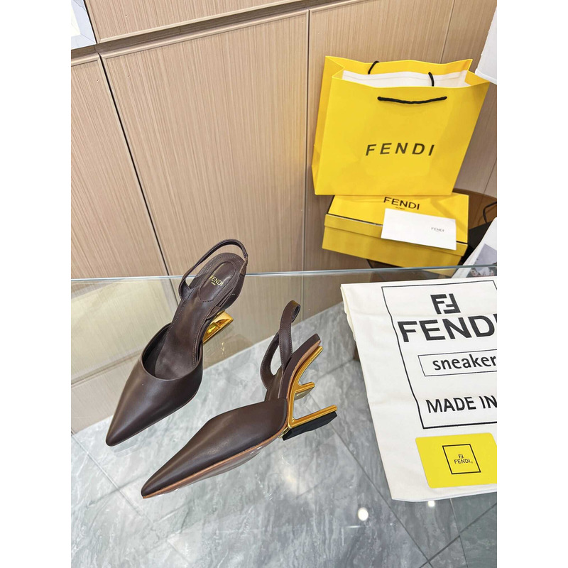 F**di first slingbacks pumps dark brown