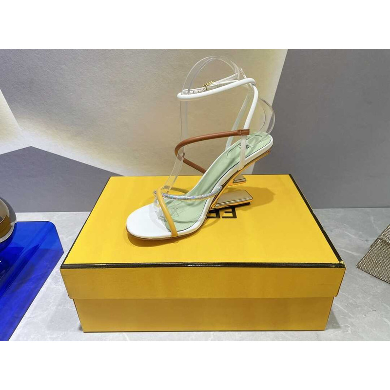 F**di first heel sandals lambskin white
