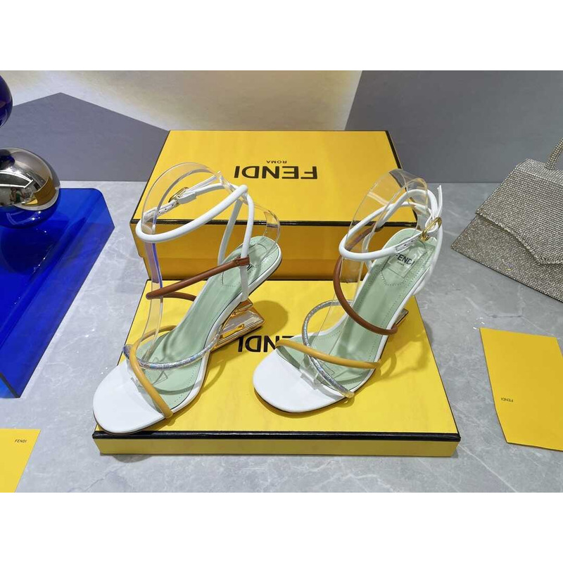 F**di first heel sandals lambskin white