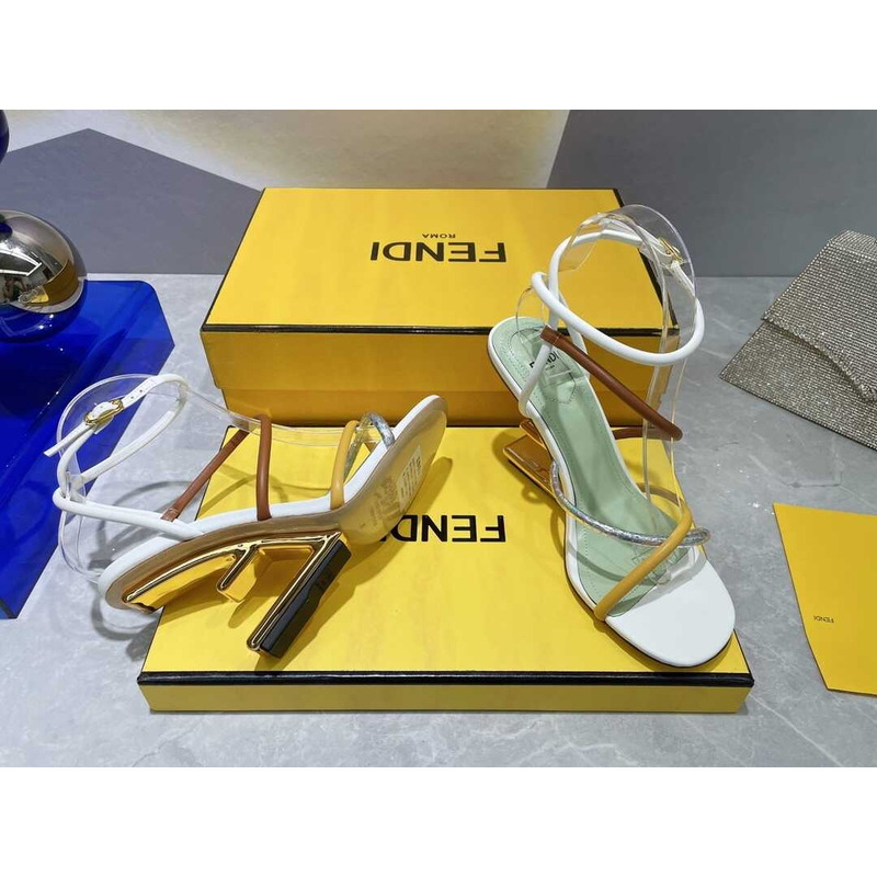 F**di first heel sandals lambskin white