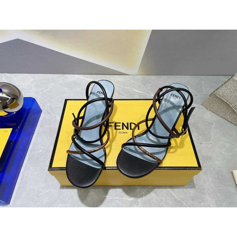 F**di first heel sandals lambskin black