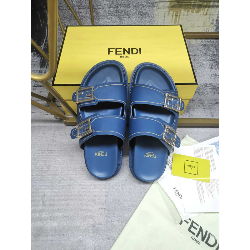 F**di feel leather slippers blue