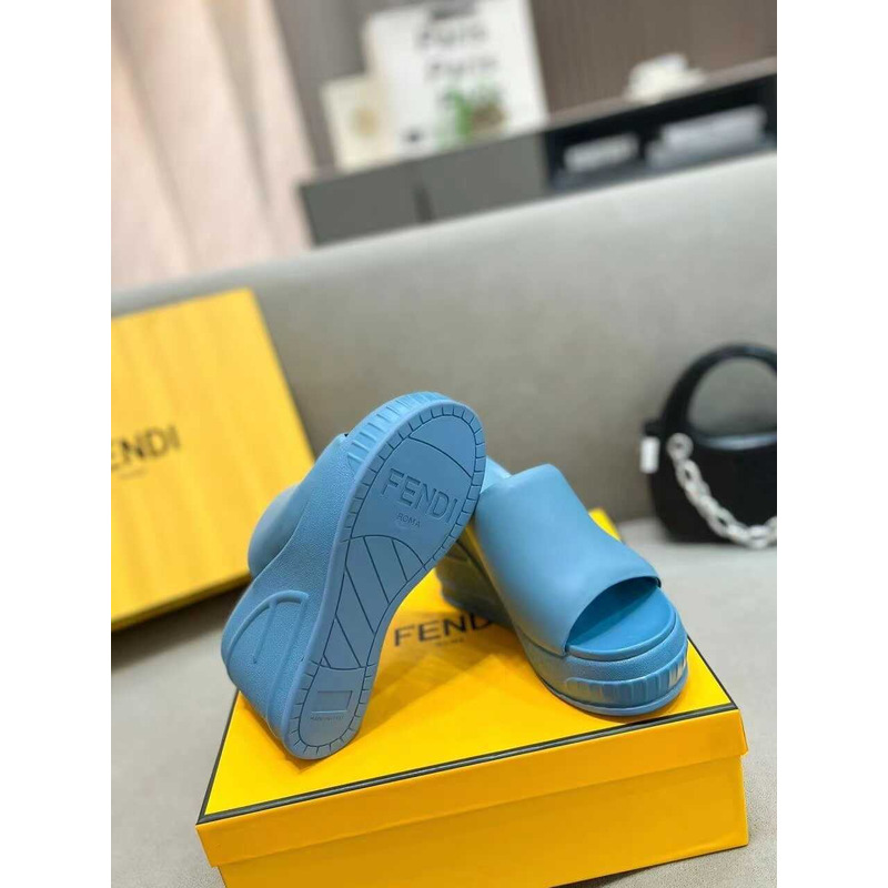 F**di fashion show nappa leather sandals blue