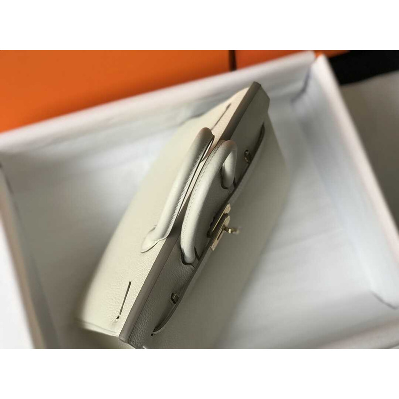 H**mes  birkin togo 35 gris tourterelle white