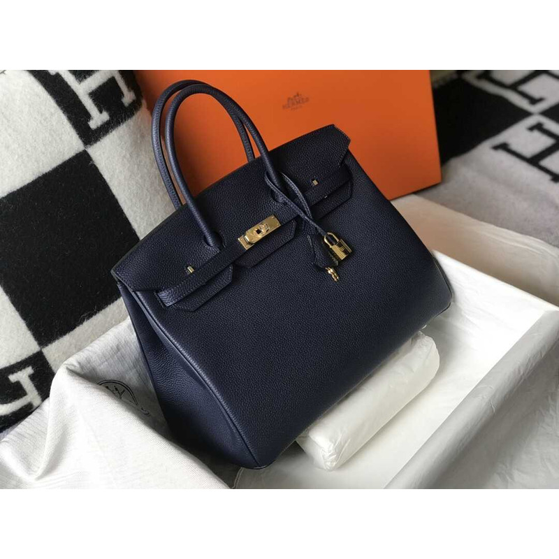 H**mes  birkin togo 35 gris tourterelle dark blue