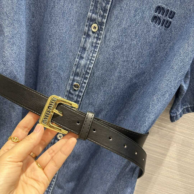 Miu Miu Dress Print Blue Women