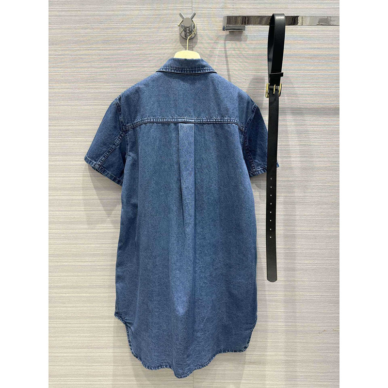 Miu Miu Dress Print Blue Women