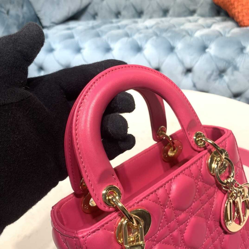 ch**an D*or lady D*or cannage 2way shooulder handbag pink