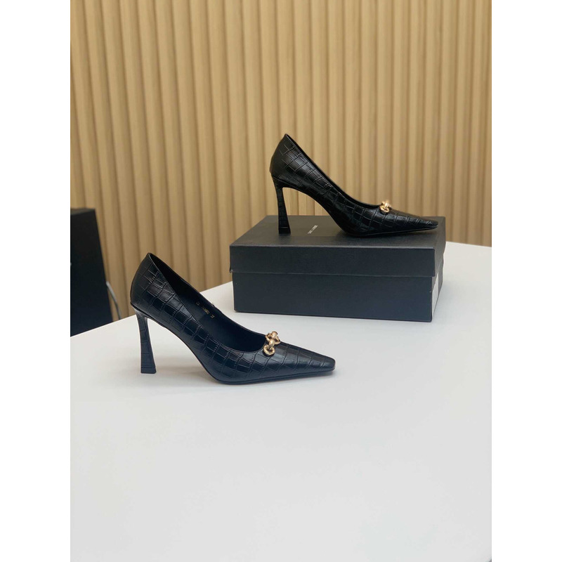 Saint Laurent Silvana Embossed Heeled Pumps