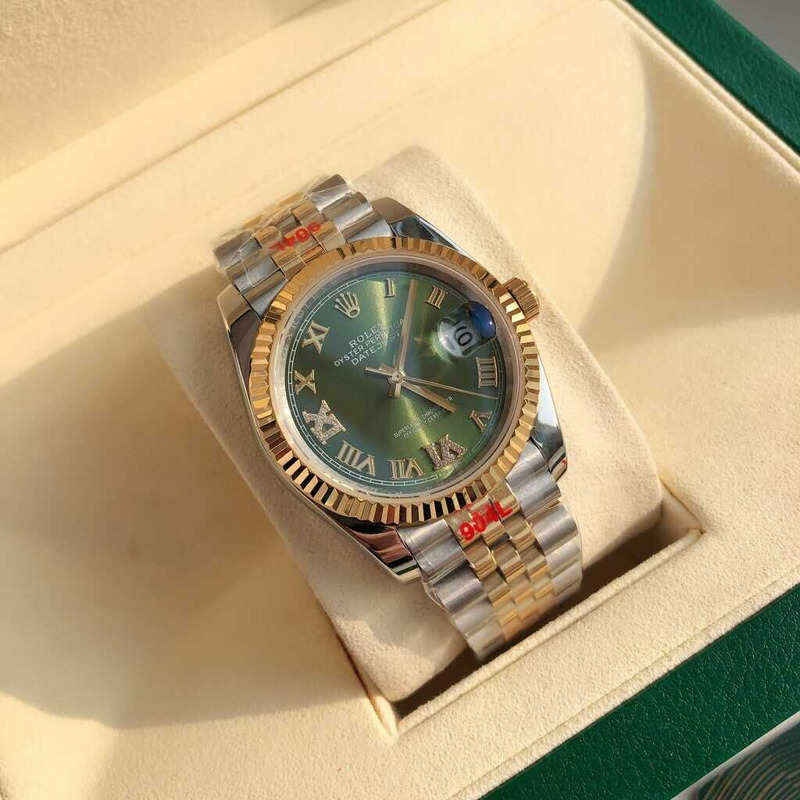 rolex datejust 36 jubilee olive green roman Di*m*nd 2836 s*per clone