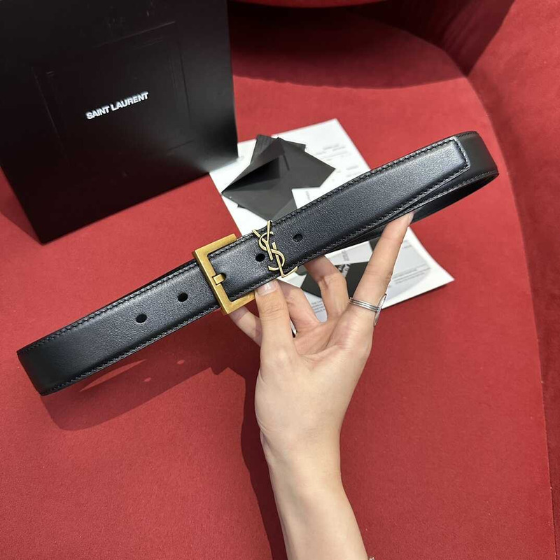 Saint Laurent YSL-monogram Leather Belt