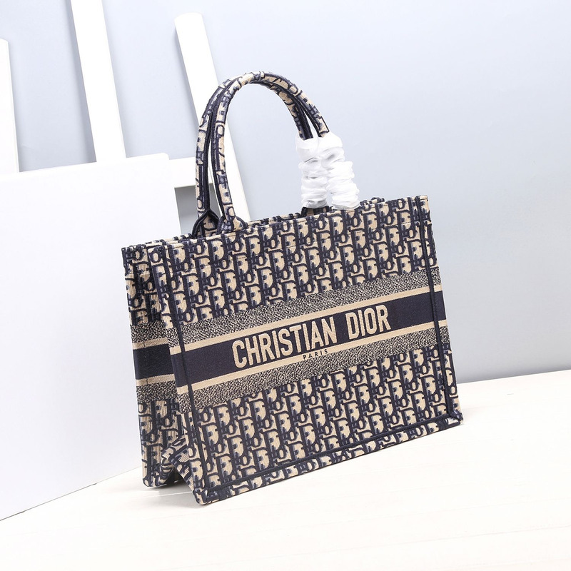 D*or medium D*or book tote blue D*or oblique embroidery