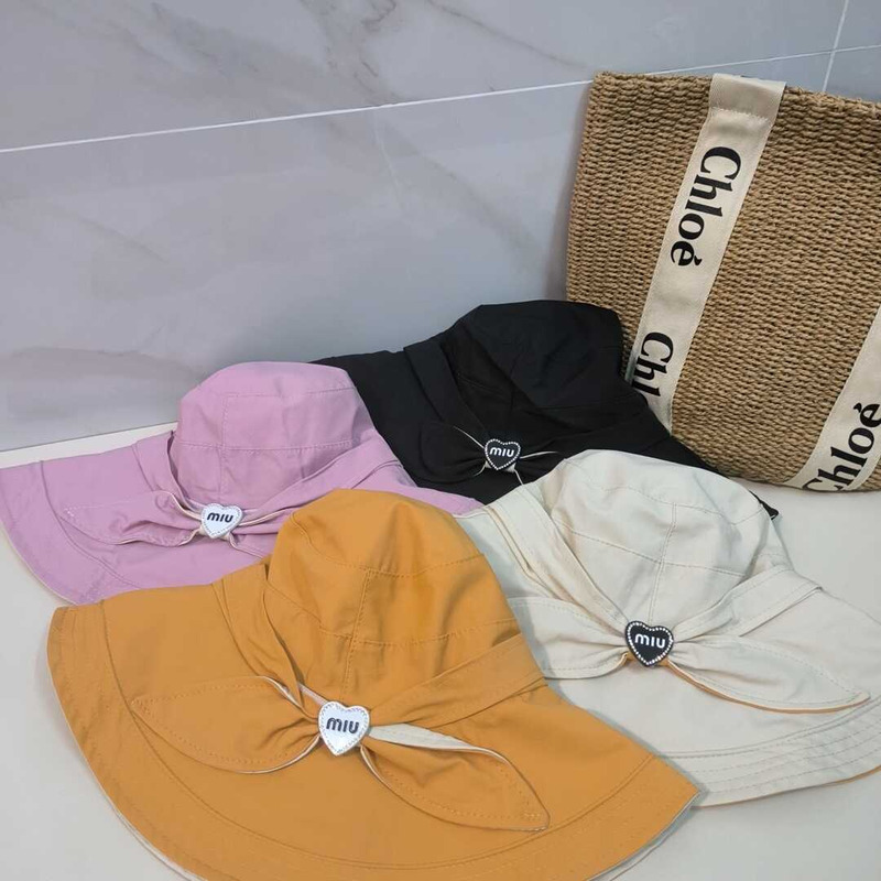 Miu Miu Bow Tie Hat Pink