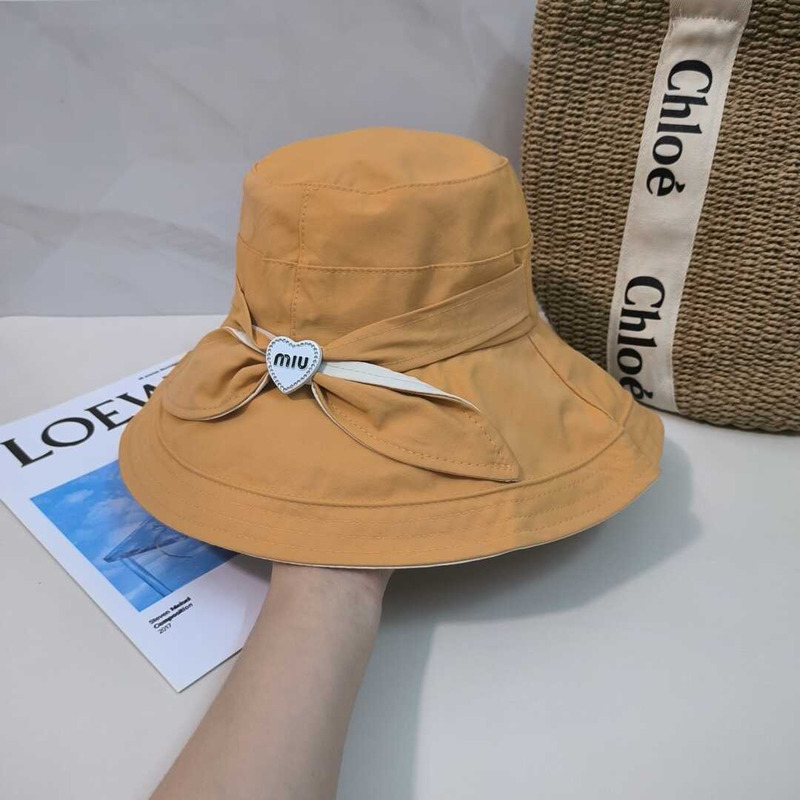 Miu Miu Bow Tie Hat Yellow