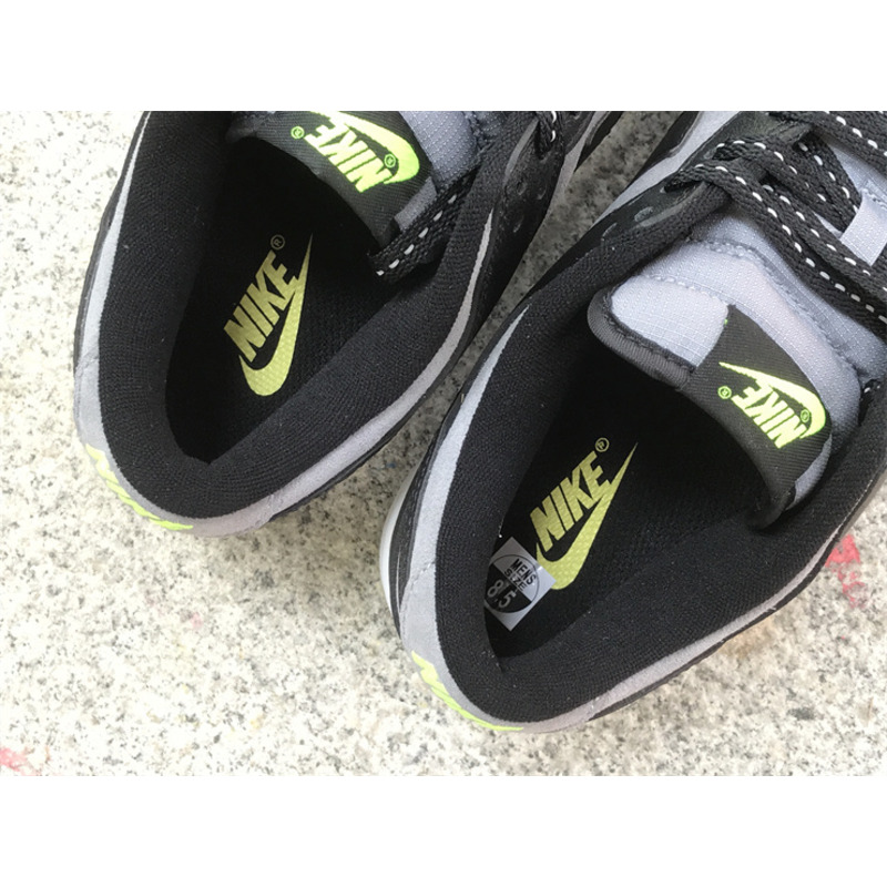 Nike Dunk Low Neon Swoosh Logo Black