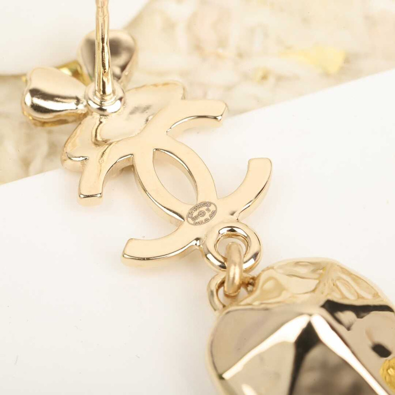 Ch*el pendant cc logo earrings