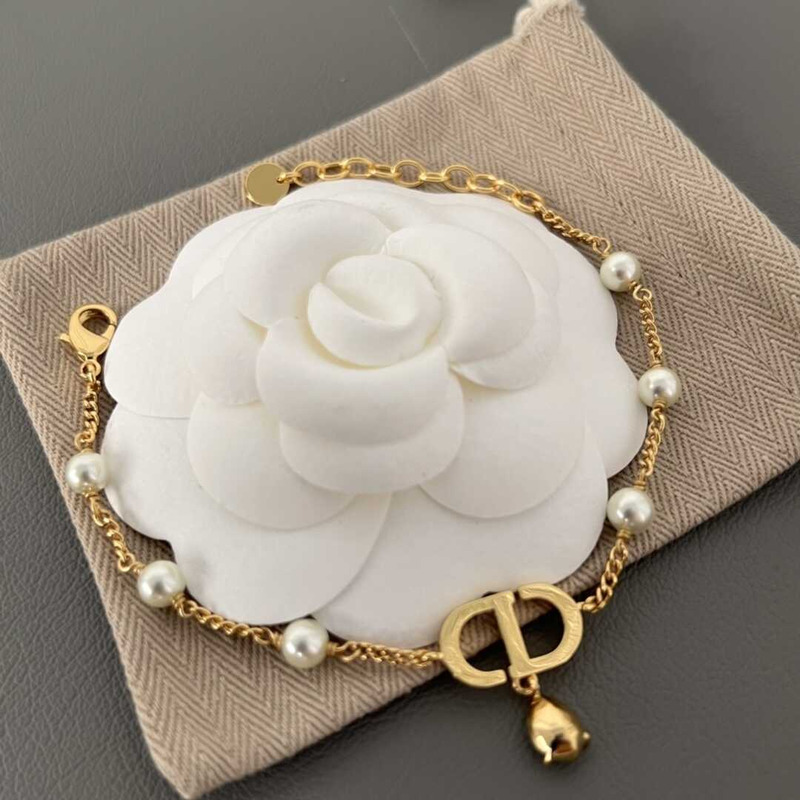 D*or cd pearl bracelet gold
