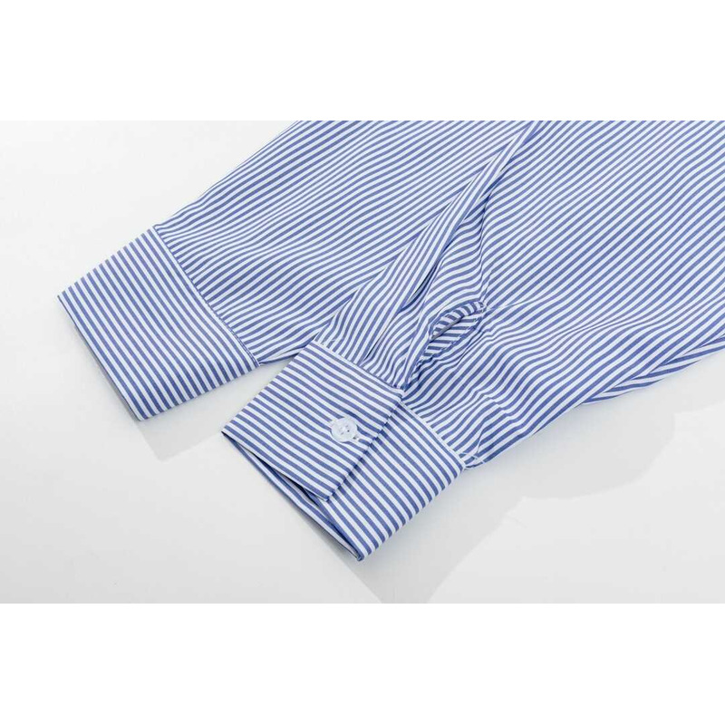 G*u*i striped cotton shirt with gremlins patch blue