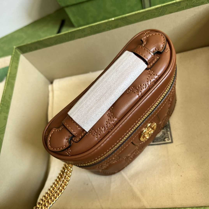 G*u*i gg matelasse mini tote brown