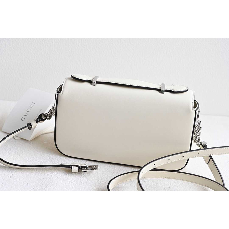 G*u*i petite gg small leather shoulder bag white