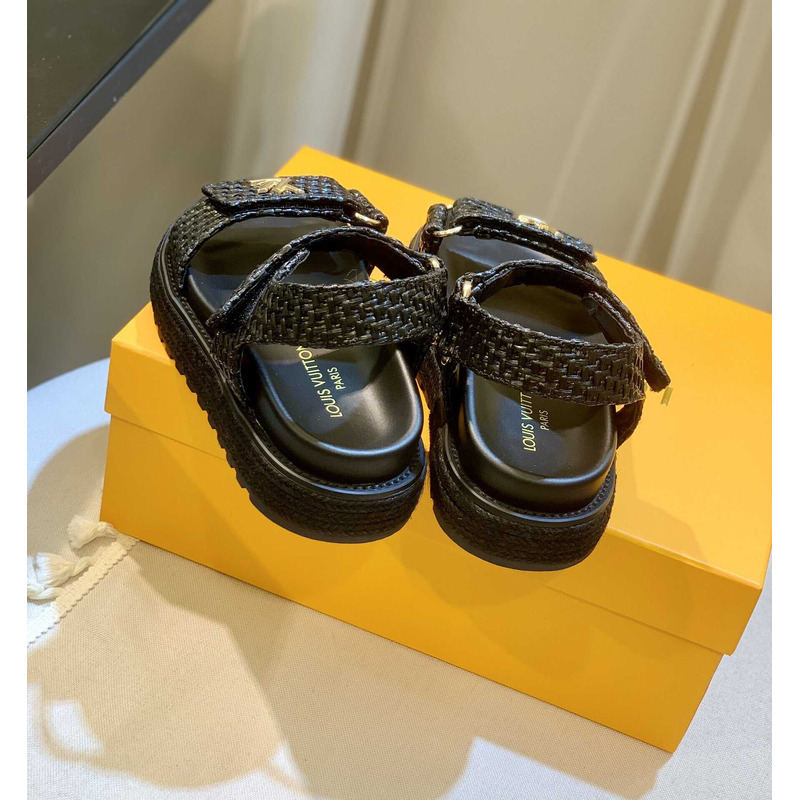 l**is V*t*n cordoba flat comfort sandal raffia black